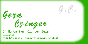 geza czinger business card
